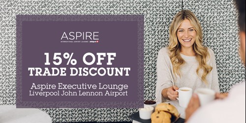 15% off Aspire Airport Lounge at Liverpool John Lennon Airport